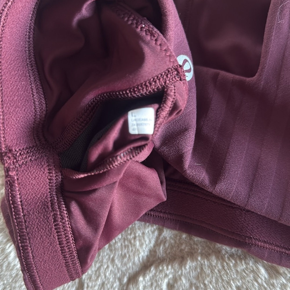 Burgundy Ribbed sports bra - Picture 3 of 4